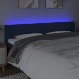 kék szövet LED-es fejtámla 203 x 16 x 78/88 cm
