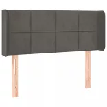 sötétszürke bársony LED-es fejtámla 83 x 16 x 78/88 cm