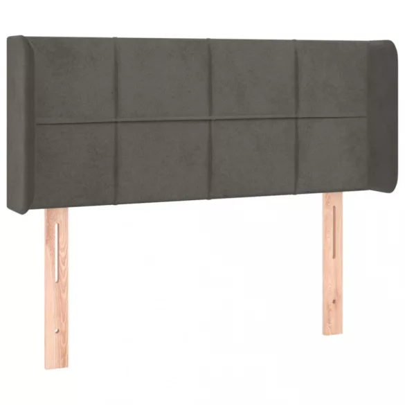 sötétszürke bársony LED-es fejtámla 83 x 16 x 78/88 cm
