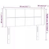 sötétszürke bársony LED-es fejtámla 83 x 16 x 78/88 cm