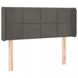 sötétszürke bársony LED-es fejtámla 93 x 16 x 78/88 cm