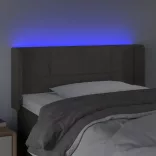 sötétszürke bársony LED-es fejtámla 93 x 16 x 78/88 cm