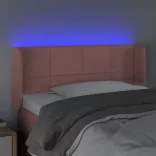 rózsaszín bársony LED-es fejtámla 93x16x78/88 cm