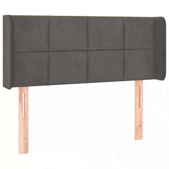 sötétszürke bársony LED-es fejtámla 103 x 16 x 78/88 cm