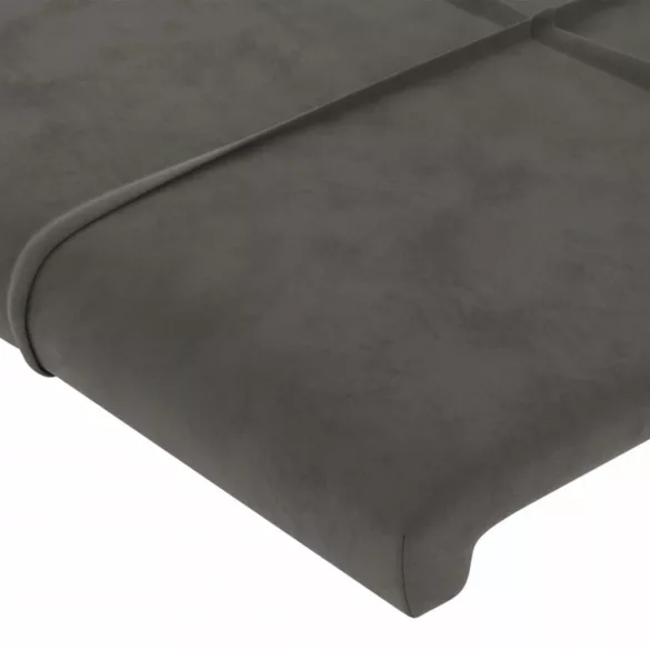 sötétszürke bársony LED-es fejtámla 103 x 16 x 78/88 cm