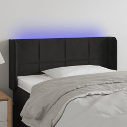 fekete bársony LED-es fejtámla 103 x 16 x 78/88 cm