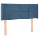 sötétkék bársony LED-es fejtámla 103 x 16 x 78/88 cm