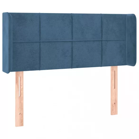 sötétkék bársony LED-es fejtámla 103 x 16 x 78/88 cm