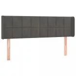 sötétszürke bársony LED-es fejtámla 147 x 16 x 78/88 cm