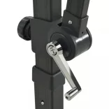 homokszínű konzolos napernyő rúddal és LED-fényekkel 250 cm