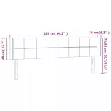 sötétszürke bársony LED-es fejtámla 163 x 16 x 78/88 cm