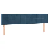 sötétkék bársony LED-es fejtámla 163 x 16 x 78/88 cm