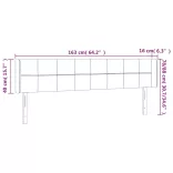 sötétkék bársony LED-es fejtámla 163 x 16 x 78/88 cm