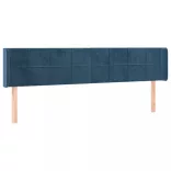 sötétkék bársony LED-es fejtámla 183 x 16 x 78/88 cm