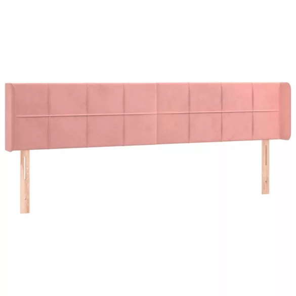rózsaszín bársony LED-es fejtámla 183x16x78/88 cm