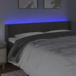 sötétszürke bársony LED-es fejtámla 203 x 16 x 78/88 cm