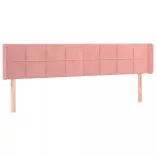 rózsaszín bársony LED-es fejtámla 203x16x78/88 cm
