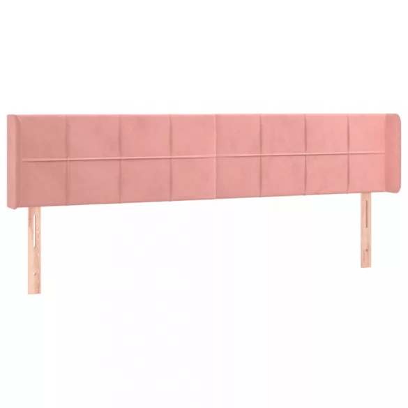 rózsaszín bársony LED-es fejtámla 203x16x78/88 cm