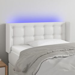 fehér műbőr LED-es fejtámla 83x16x78/88 cm