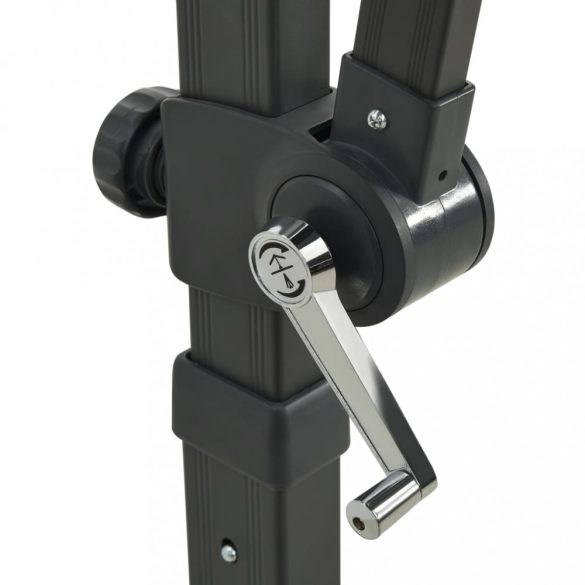 antracitszürke konzolos napernyő rúddal és LED-fényekkel 300 cm