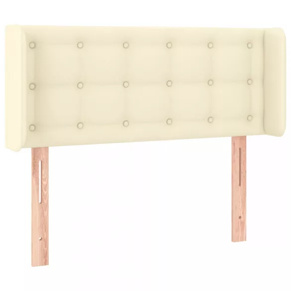 krémszínű műbőr LED-es fejtámla 93 x 16 x 78/88 cm