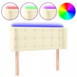 krémszínű műbőr LED-es fejtámla 103 x 16 x 78/88 cm