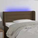 sötétbarna szövet LED-es fejtámla 83 x 16 x 78/88 cm