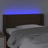 sötétbarna szövet LED-es fejtámla 83 x 16 x 78/88 cm