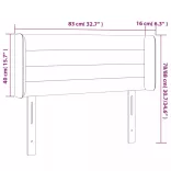 sötétbarna szövet LED-es fejtámla 83 x 16 x 78/88 cm