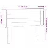 sötétszürke szövet LED-es fejtámla 93 x 16 x 78/88 cm