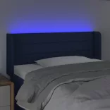 kék szövet LED-es fejtámla 93 x 16 x 78/88 cm