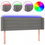sötétszürke szövet LED-es fejtámla 147 x 16 x 78/88 cm
