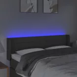 sötétszürke szövet LED-es fejtámla 147 x 16 x 78/88 cm