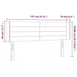 sötétszürke szövet LED-es fejtámla 147 x 16 x 78/88 cm