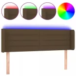 sötétbarna szövet LED-es fejtámla 147 x 16 x 78/88 cm
