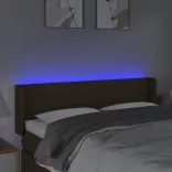 sötétbarna szövet LED-es fejtámla 147 x 16 x 78/88 cm