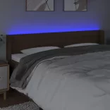 sötétbarna szövet LED-es fejtámla 183 x 16 x 78/88 cm