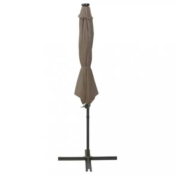 tópszínű konzolos napernyő rúddal és LED-fényekkel 300 cm