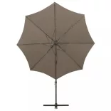 tópszínű konzolos napernyő rúddal és LED-fényekkel 300 cm