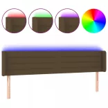 sötétbarna szövet LED-es fejtámla 203 x 16 x 78/88 cm