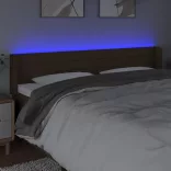 sötétbarna szövet LED-es fejtámla 203 x 16 x 78/88 cm