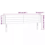 sötétbarna szövet LED-es fejtámla 203 x 16 x 78/88 cm