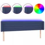 kék szövet LED-es fejtámla 203 x 16 x 78/88 cm