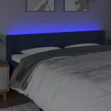 kék szövet LED-es fejtámla 203 x 16 x 78/88 cm