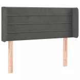 sötétszürke bársony LED-es fejtámla 83 x 16 x 78/88 cm