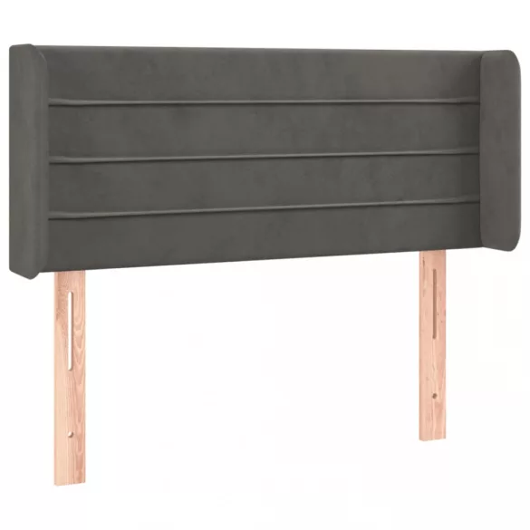 sötétszürke bársony LED-es fejtámla 83 x 16 x 78/88 cm