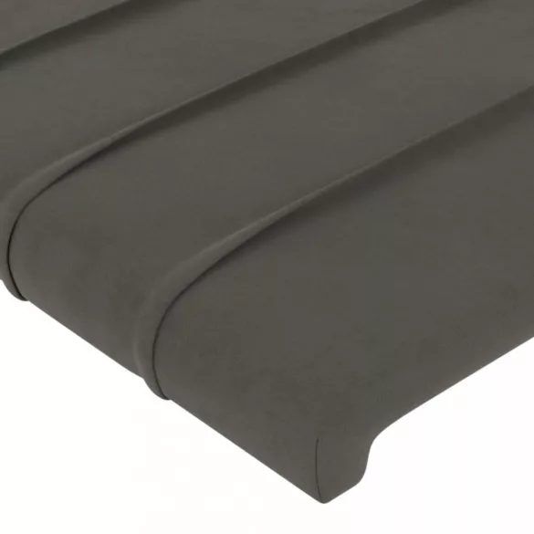 sötétszürke bársony LED-es fejtámla 93 x 16 x 78/88 cm