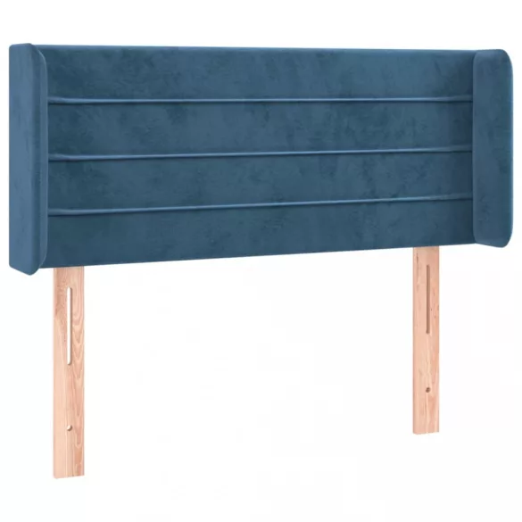 sötétkék bársony LED-es fejtámla 93 x 16 x 78/88 cm