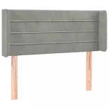 világosszürke bársony LED-es fejtámla 103 x 16 x 78/88 cm