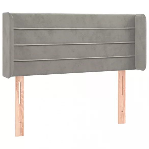 világosszürke bársony LED-es fejtámla 103 x 16 x 78/88 cm